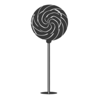 AI generated Silhouette candy lollipop black color only png