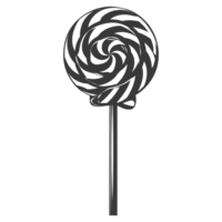 AI generated Silhouette candy lollipop black color only png