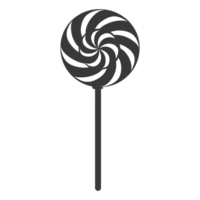 AI generated Silhouette candy lollipop black color only png