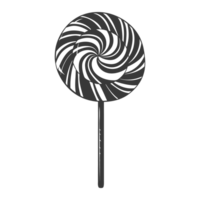 AI generated Silhouette candy lollipop black color only png