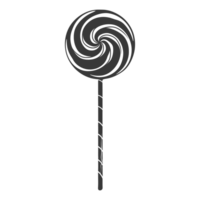 AI generated Silhouette candy lollipop black color only png
