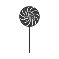 AI generated Silhouette candy lollipop black color only png