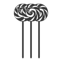 AI generated Silhouette candy lollipop black color only png