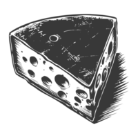 AI generated Silhouette cheese black color only png