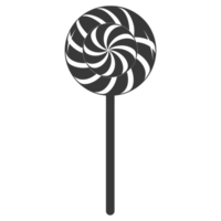 AI generated Silhouette candy lollipop black color only png