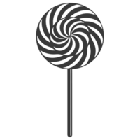 AI generated Silhouette candy lollipop black color only png