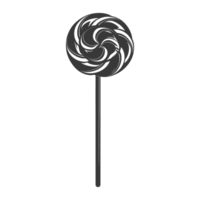 AI generated Silhouette candy lollipop black color only png