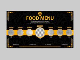 food menu template for banner and website vector