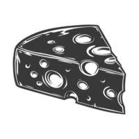 AI generated Silhouette cheese black color only png