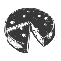 AI generated Silhouette cheese black color only png