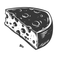 AI generated Silhouette cheese black color only png