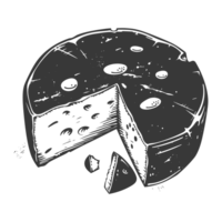 AI generated Silhouette cheese black color only png