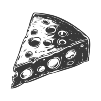 AI generated Silhouette cheese black color only png