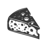 AI generated Silhouette cheese black color only png