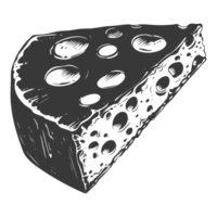 AI generated Silhouette cheese black color only png