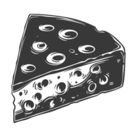 AI generated Silhouette cheese black color only png