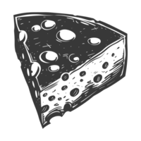 AI generated Silhouette cheese black color only png