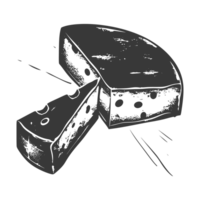 AI generated Silhouette cheese black color only png