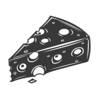 AI generated Silhouette cheese black color only png