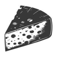 AI generated Silhouette cheese black color only png