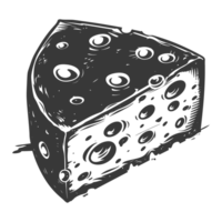 AI generated Silhouette cheese black color only png