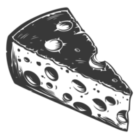 AI generated Silhouette cheese black color only png