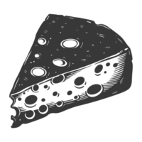 AI generated Silhouette cheese black color only png