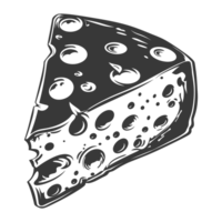 AI generated Silhouette cheese black color only png