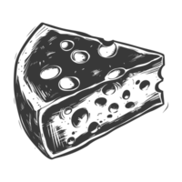 AI generated Silhouette cheese black color only png