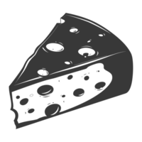 AI generated Silhouette cheese black color only png