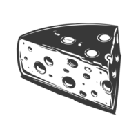 AI generated Silhouette cheese black color only png