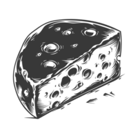 AI generated Silhouette cheese black color only png