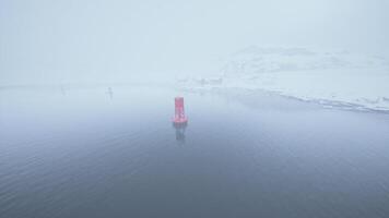 Red Metal Buoy in the Norwegian Sea video