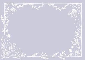 Handdrawn botanical floral frame vector