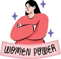 International Women's Day March 8 Girl Power Set Illustration Vector
