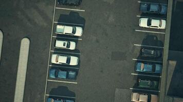 Crowded Parking Lot With Numerous Parked Cars video