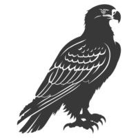 AI generated Silhouette eagle animal black color only full body png