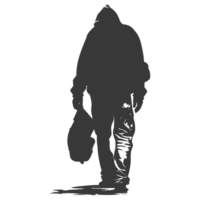 AI generated Silhouette homeless black color only full body png