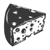 AI generated Silhouette cheese black color only png