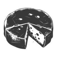 AI generated Silhouette cheese black color only png