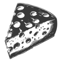 AI generated Silhouette cheese black color only png