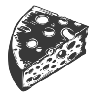 AI generated Silhouette cheese black color only png