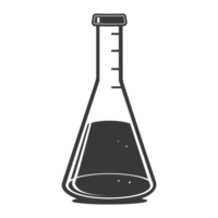 ai generado silueta erlenmeyer tubo negro color solamente png