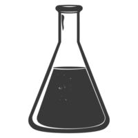 ai generado silueta erlenmeyer tubo negro color solamente png