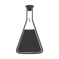 ai gegenereerd silhouet erlenmeyer buis zwart kleur enkel en alleen png