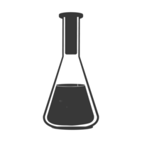 ai généré silhouette erlenmeyer tube noir Couleur seulement png