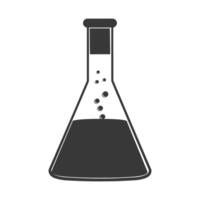 ai généré silhouette erlenmeyer tube noir Couleur seulement png