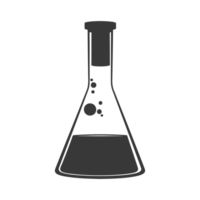 ai generado silueta erlenmeyer tubo negro color solamente png