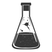 ai généré silhouette erlenmeyer tube noir Couleur seulement png