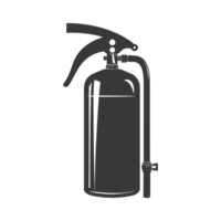 AI generated Silhouette Fire Extinguisher black color only png